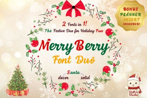 Merry Berry Duo: The Playful Holiday Typeface for Makers