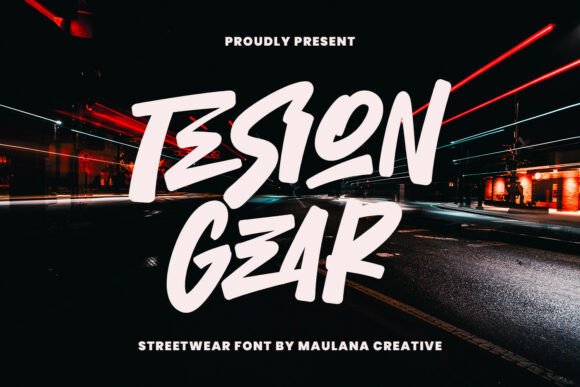 Tesion Gear: The Ultimate Bold Display Font for Street-Style Design